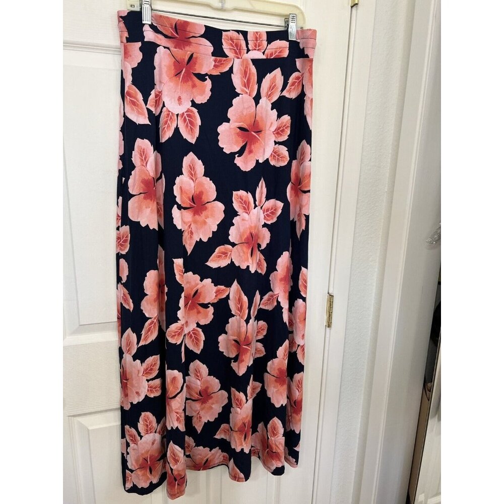 Tommy Bahama Women’s Maxi Long Skirt Floral Print Stretch Elastic Waist Size M